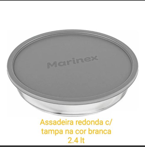 Assadeira Redonda com Tampa Marinex