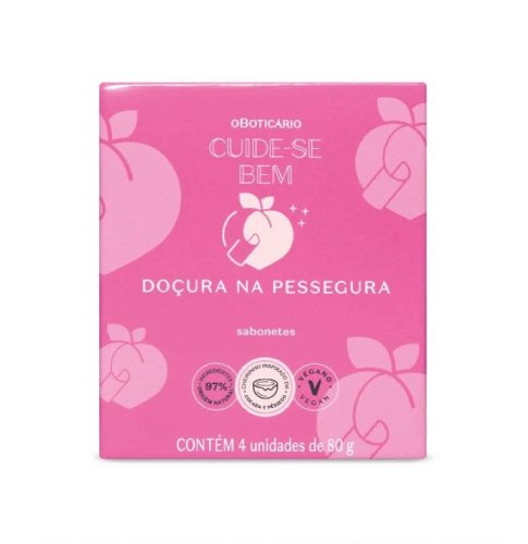 Caixa de Sabonetes Doçura na Pessegura Cuide-se Bem O Boticário