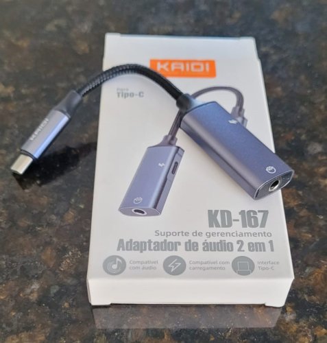 Adaptador de audio 2 em 1 Kaidi