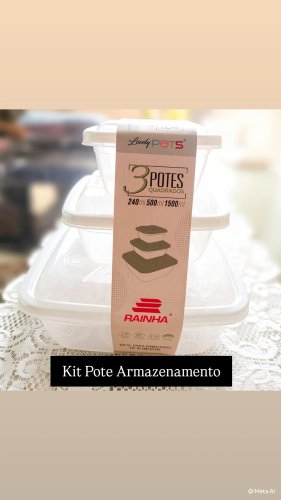 Kit Potes Quadrados Rainha 240/500/1500 ml