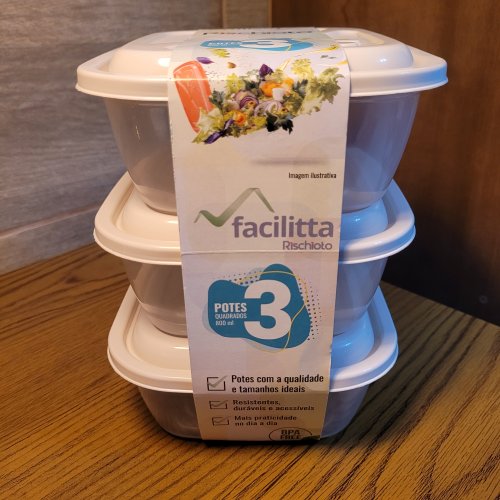 Pote Plástico 800ml (3 unidades)
